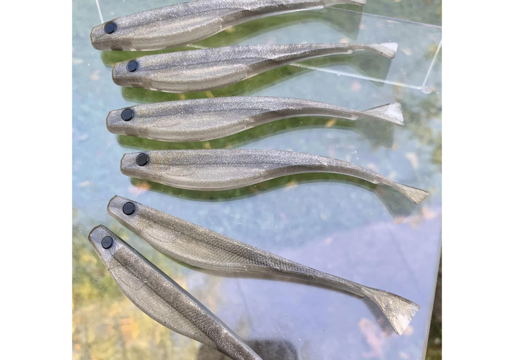 Silver Holographic and Silver Super Metallic on Fishing Baits