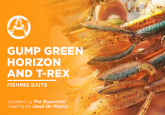 Gump Green, Horizon, and T-Rex on Fishing Baits