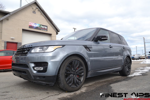 Gunpowder Gray Range Rover Liquid wrapped in Halo Efx for a high gloss by Finest Dips Auto Customs