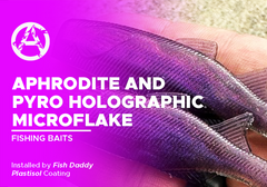 Aphrodite and Pyro Holographic Microflake on Fishing Baits