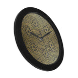 arabic star gold pattern Elegant Black Wall Clock