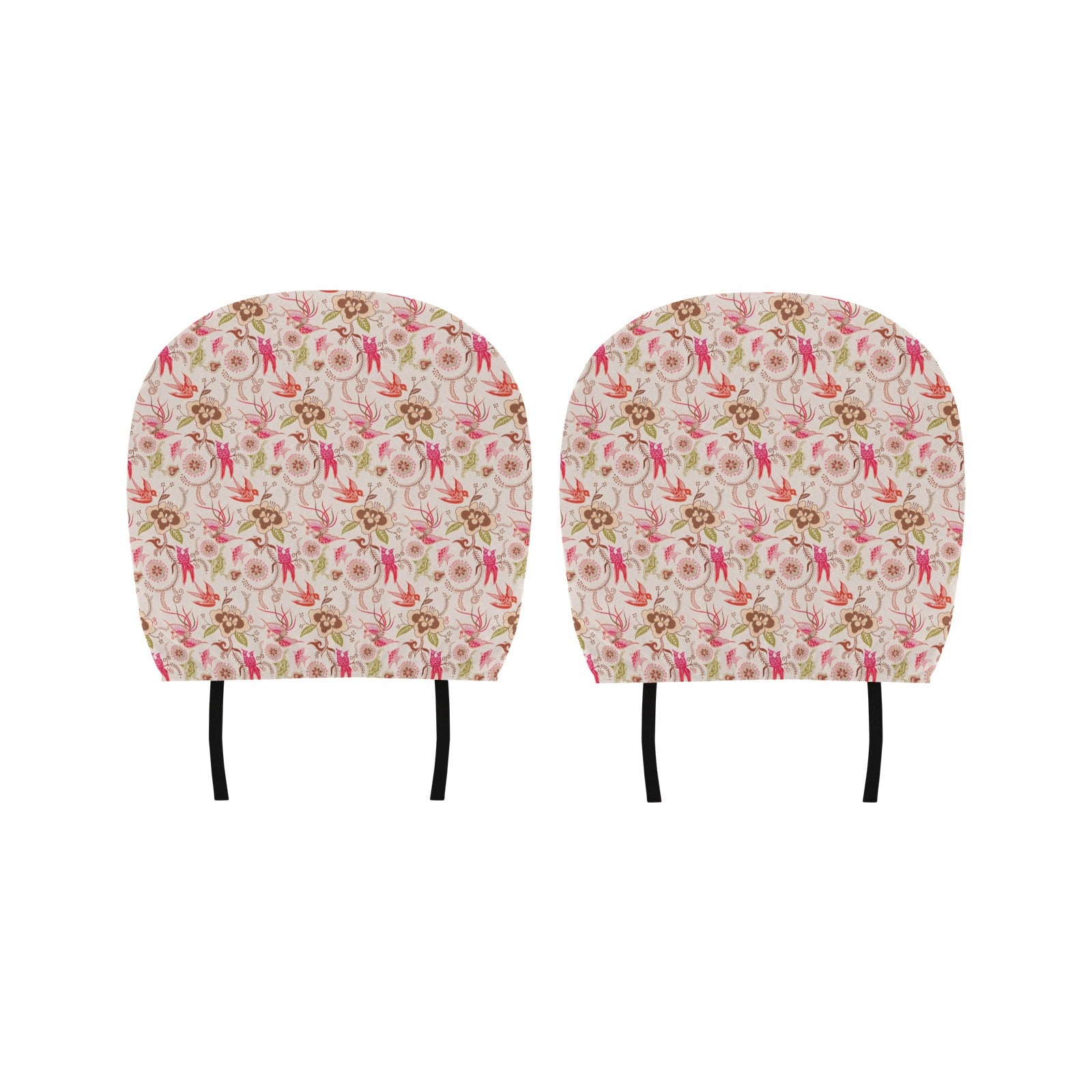 Swallow Pattern Print Design 01 Car Headrest Cover