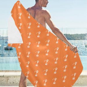 Engine Piston Orange Background Pattern Design 05 Beach Towel