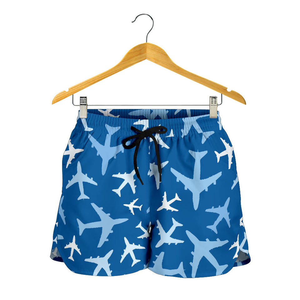 Airplane Pattern In The Sky Women Shorts
