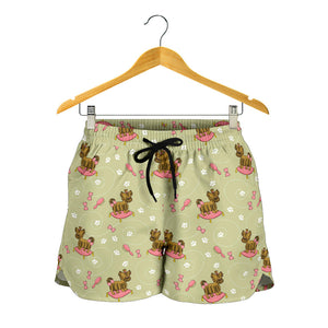 Yorkshire Terrier Pattern Print Design 01 Women Shorts