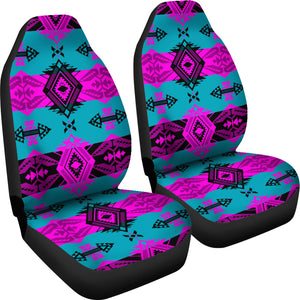 Sovereign Nation Teal And Pink Set Of 2 Car Seat Covers