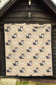 Cute Siberian Husky Premium Quilt