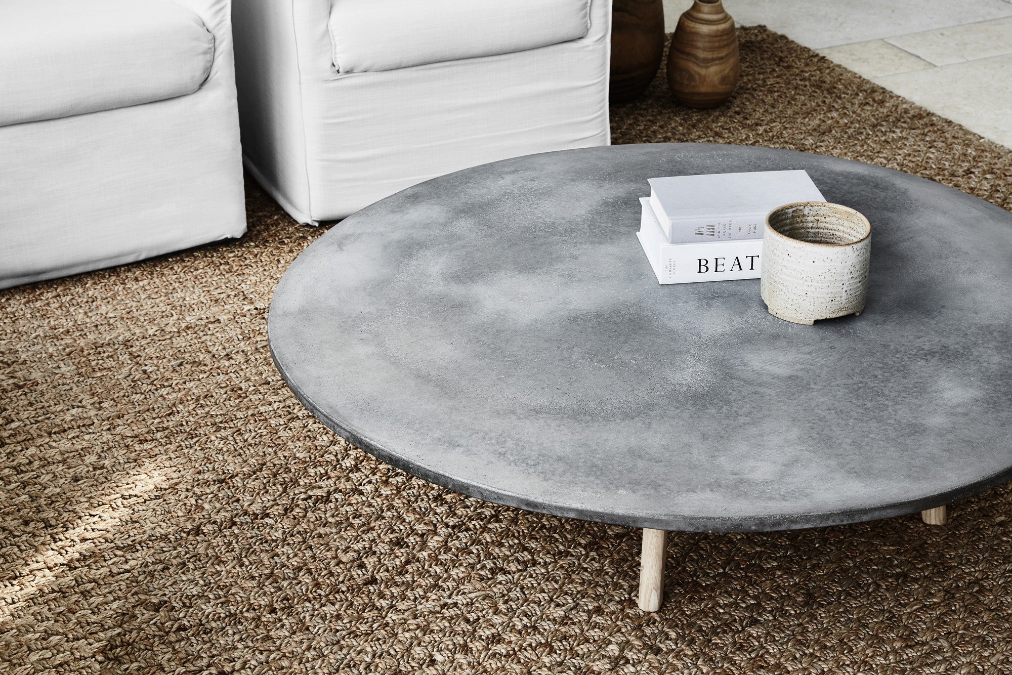 Round Concrete Low Coffee Table Harpers Project