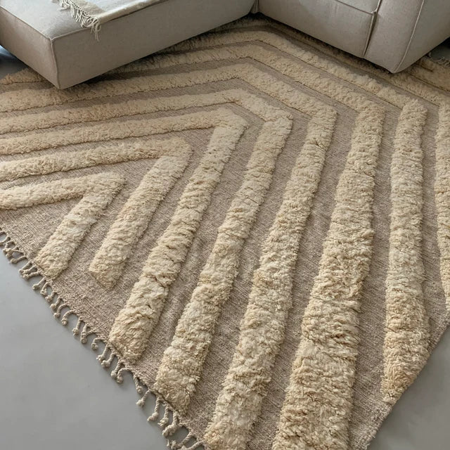 Beni ourain rug in living room