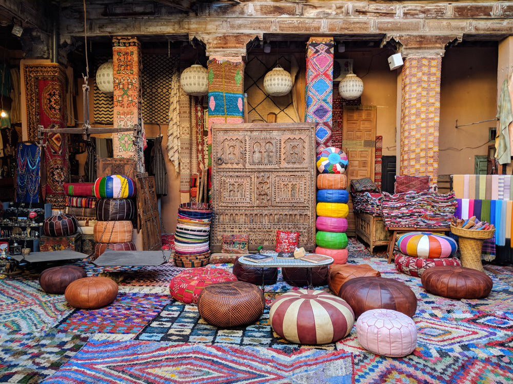 morocco pouf leather