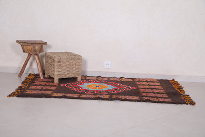 Brown moroccan rug 3.2 X 5.2 Feet