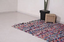 Vintage Boucherouite rug 5.4 x 6.5 Feet - Vintage Boucherouite rug 5.4 x 6.5 Feet