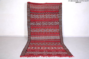 Handwoven berber rug 5.6 ft x 10.3 ft