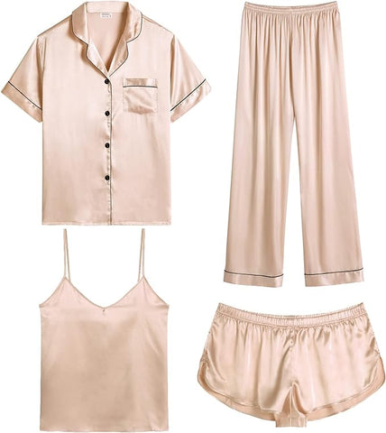 Cozy Satin Pajama Set for Mother's Day
