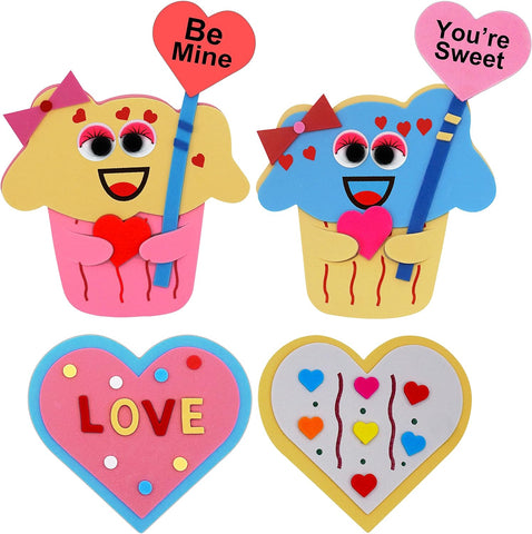 Magnetic Hearts and Cupcakes Valentine's Day Crafts
