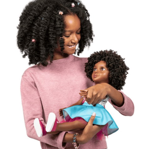 Beautiful Curly Me Bella Doll - Black Founded Small Business