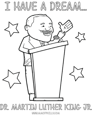 Free I Have a Dream Martin Luther King Jr Coloring Page for Kids