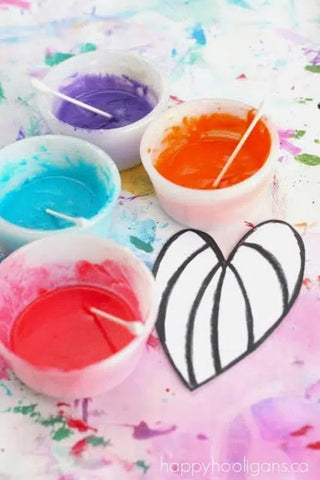 Puffy Paint Hearts Valentine's Day Crafts for Toddlers