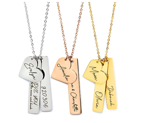 Personalized Bar Necklace with Kids Name Mother's Day Gift