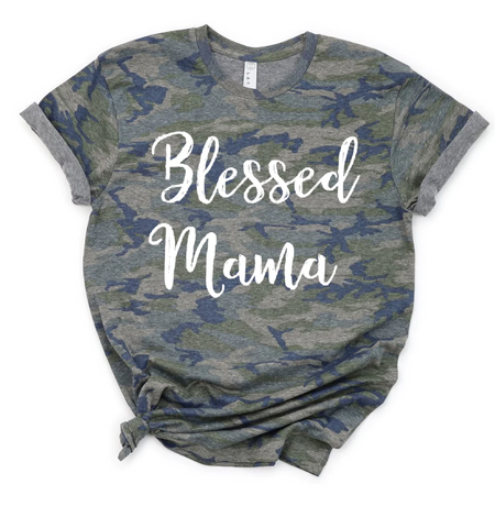 Blessed Mama Camo Tee by MMofPhilly