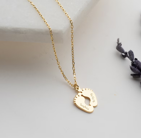 Footprint Necklace for New Mom