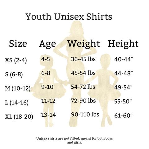 Big Kids Unisex Size Chart