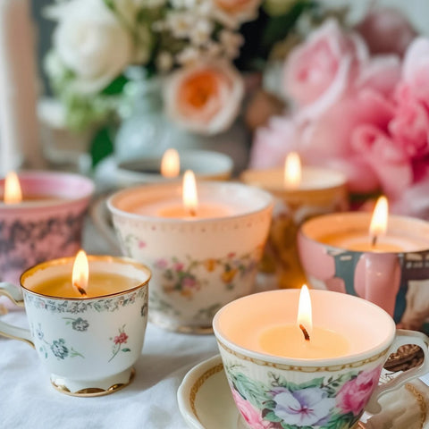 Vintage Teacup Candles by Retro Wix