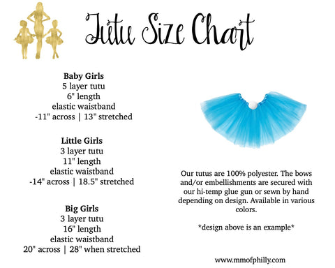 girls tutu size chart