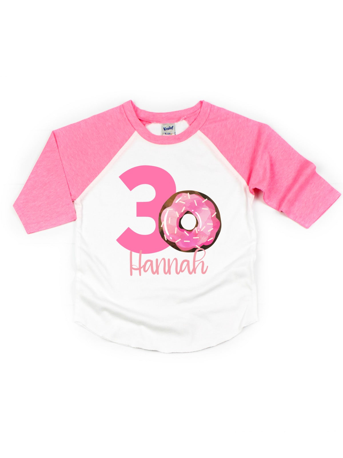 Birthday Girl Unicorn Kids Raglan Shirt - Pink & White