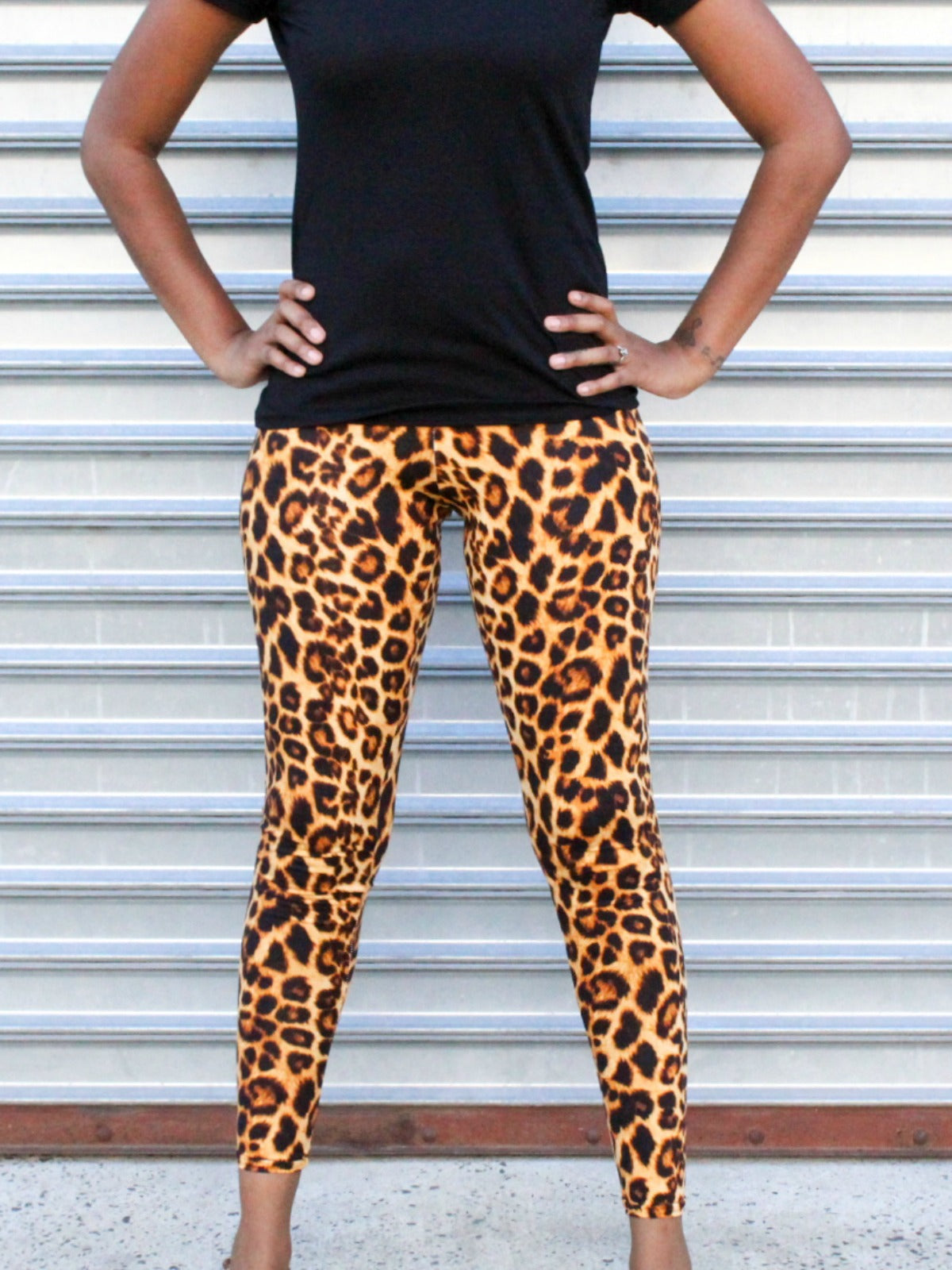 Extra-soft Leggings - Taupe/leopard print - Kids