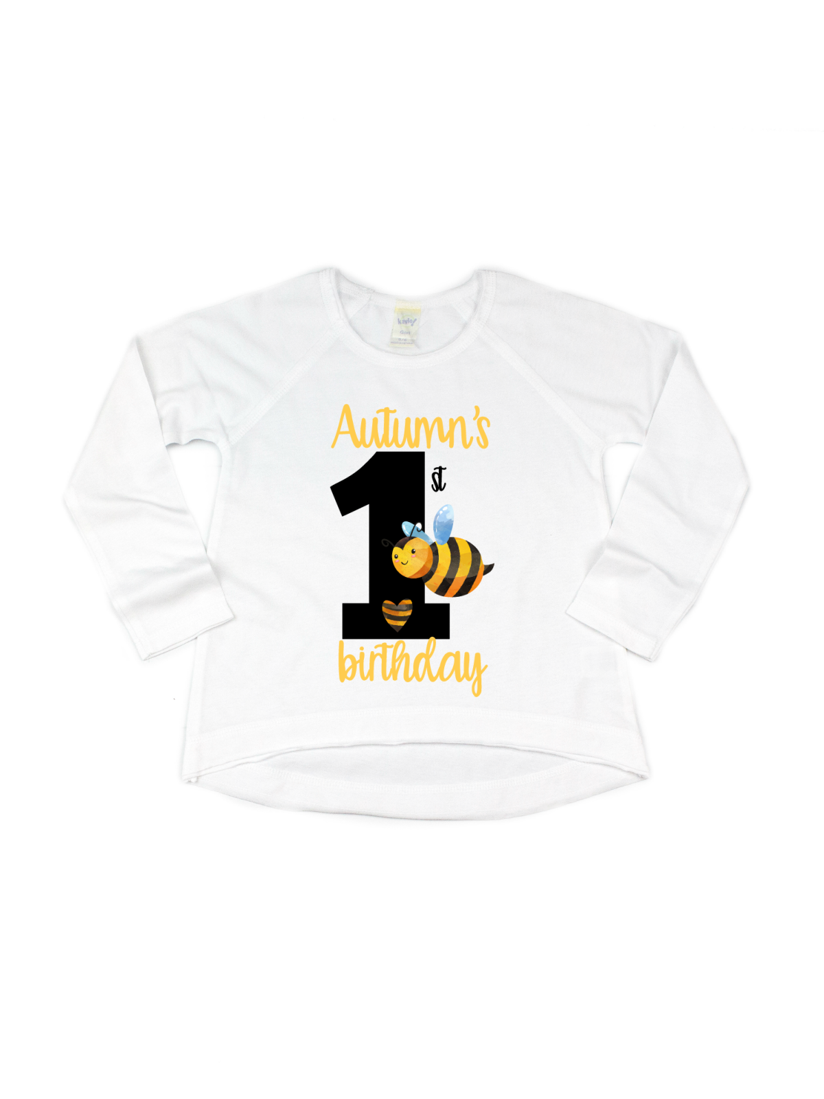 Bumble Bee & Hearts Personalized Shirt - White & Black