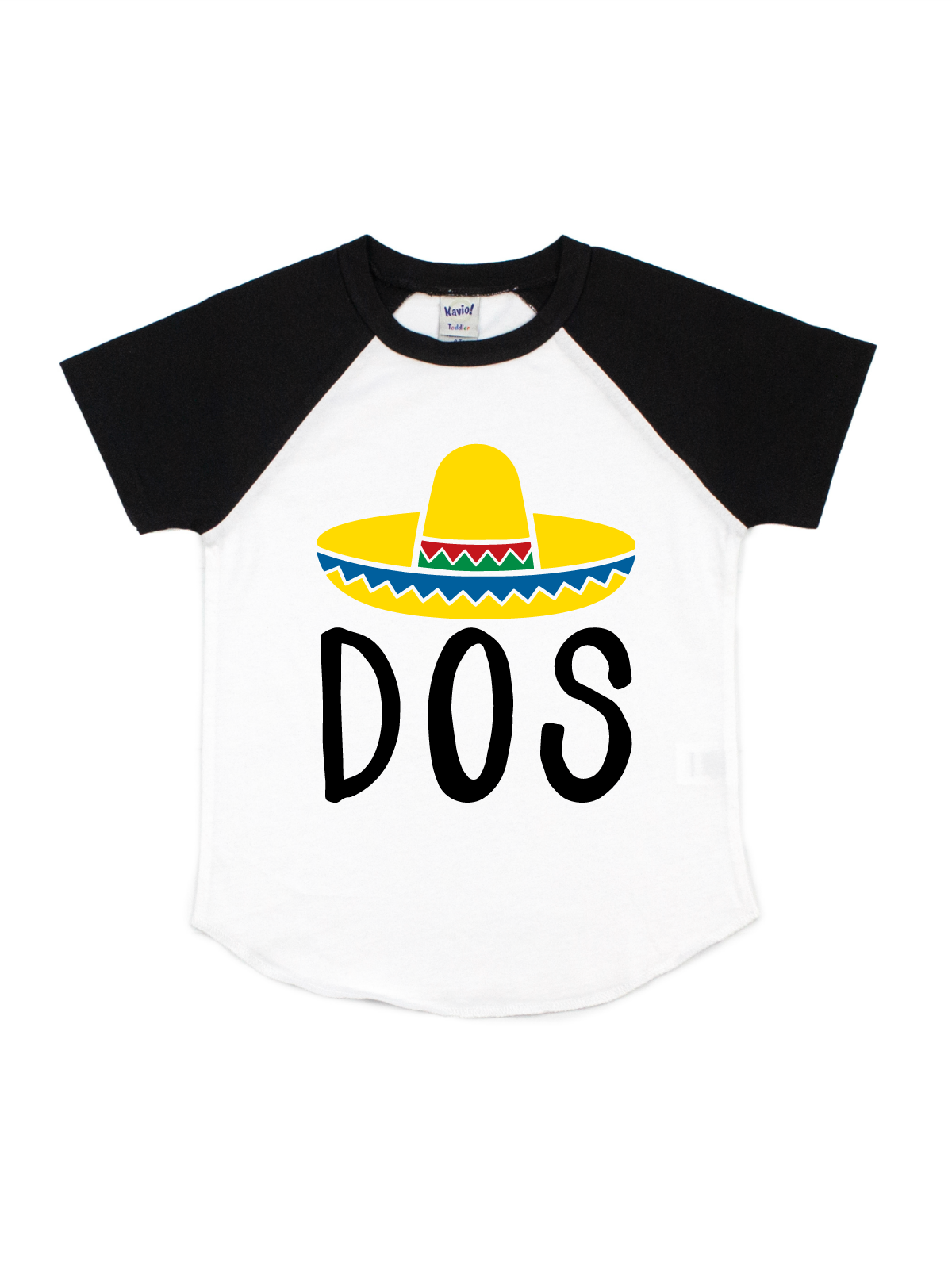 Dos Sombrero Hat Black and White Raglan Shirt