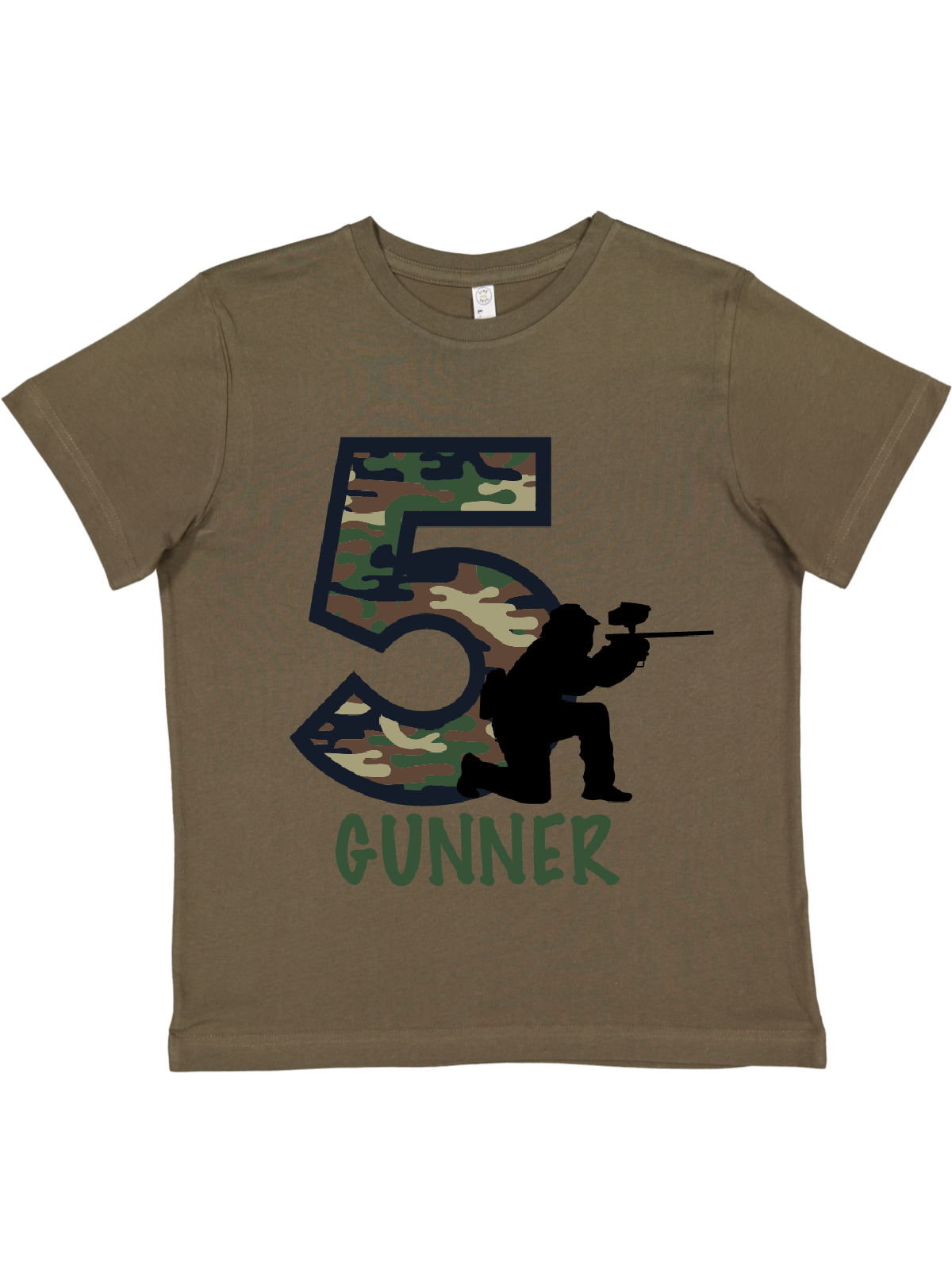 Paintball Shooter Birthday Shirt - Black, Military Green, & Heather Gray