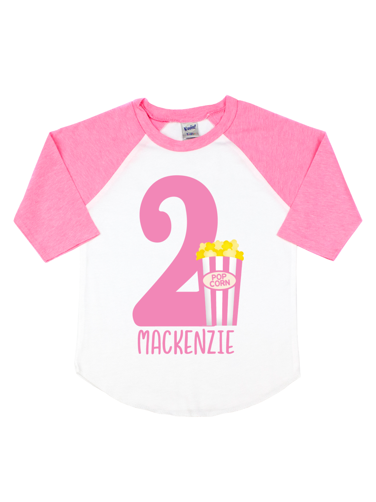 Birthday Girl Unicorn Kids Raglan Shirt - Pink & White