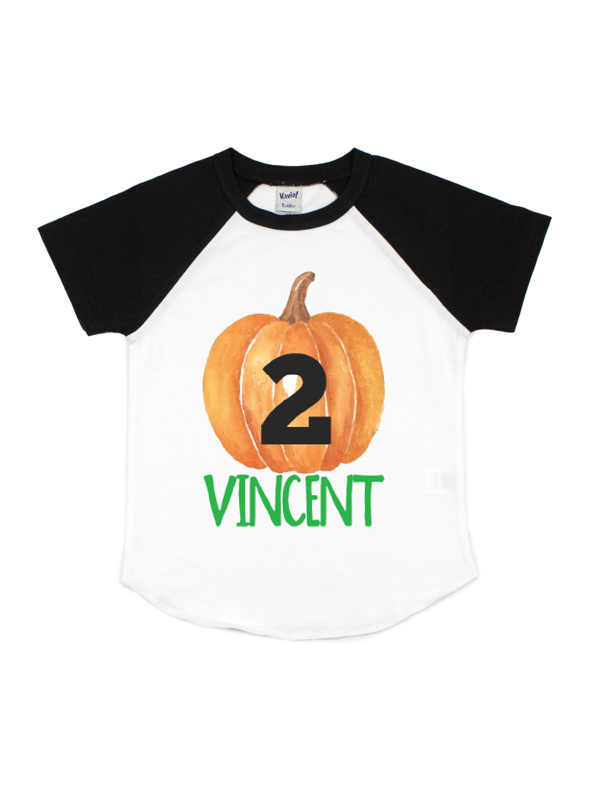 Pumpkin Birthday Raglan Shirt - White & Black