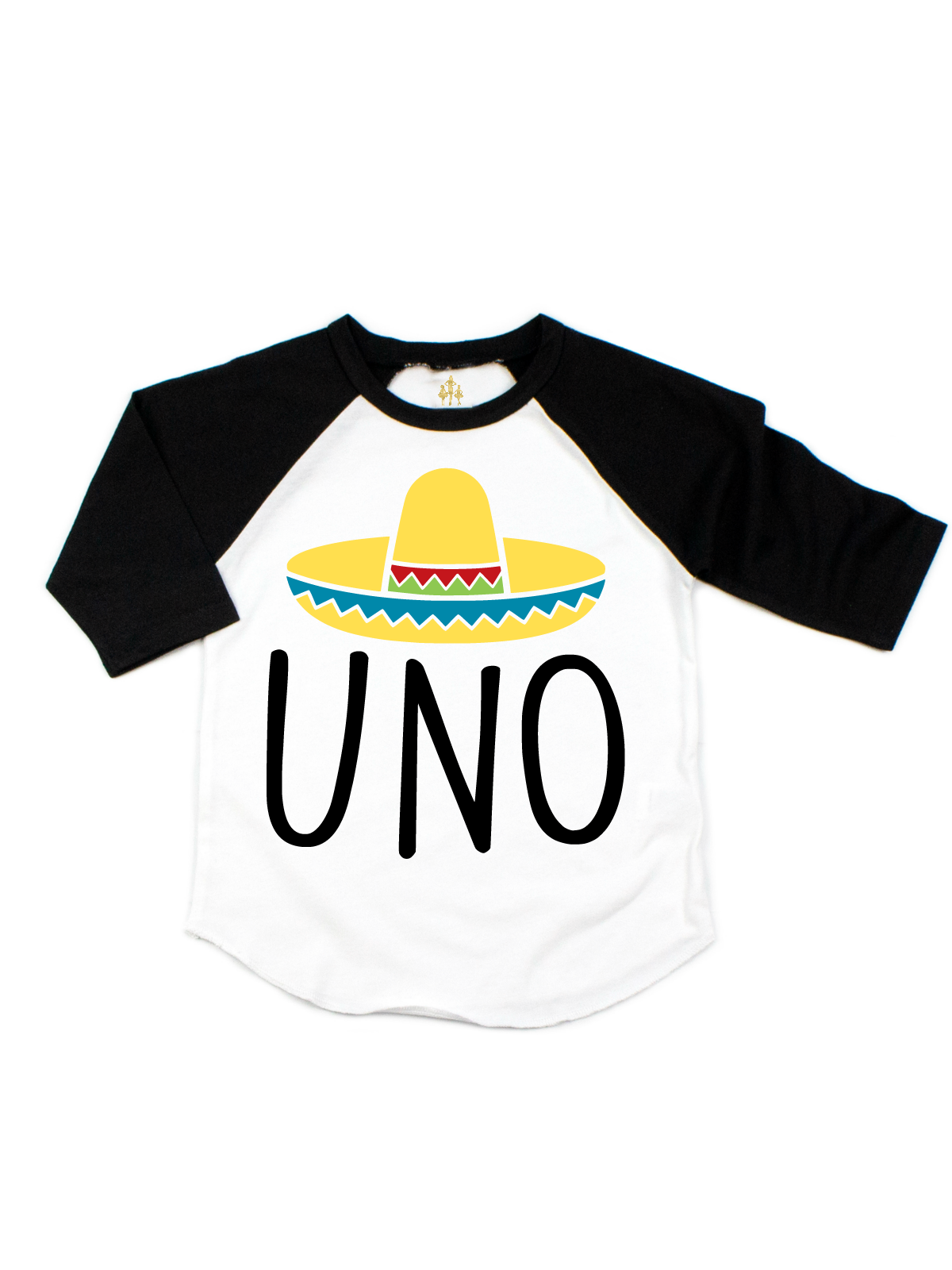 Uno Sombrero Hat Black and White Raglan Shirt