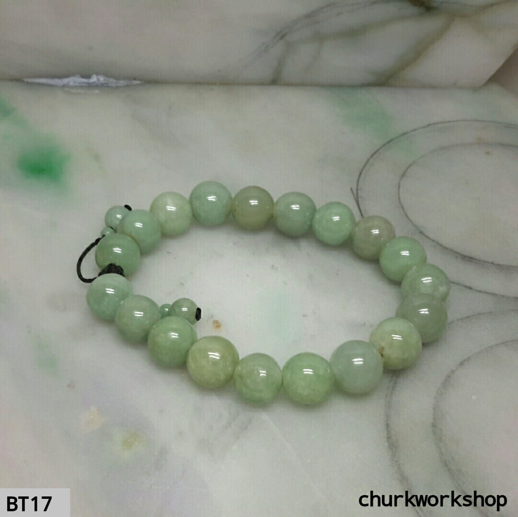 Light green beads jade bracelet, jade bracelet – Churk Work Shop