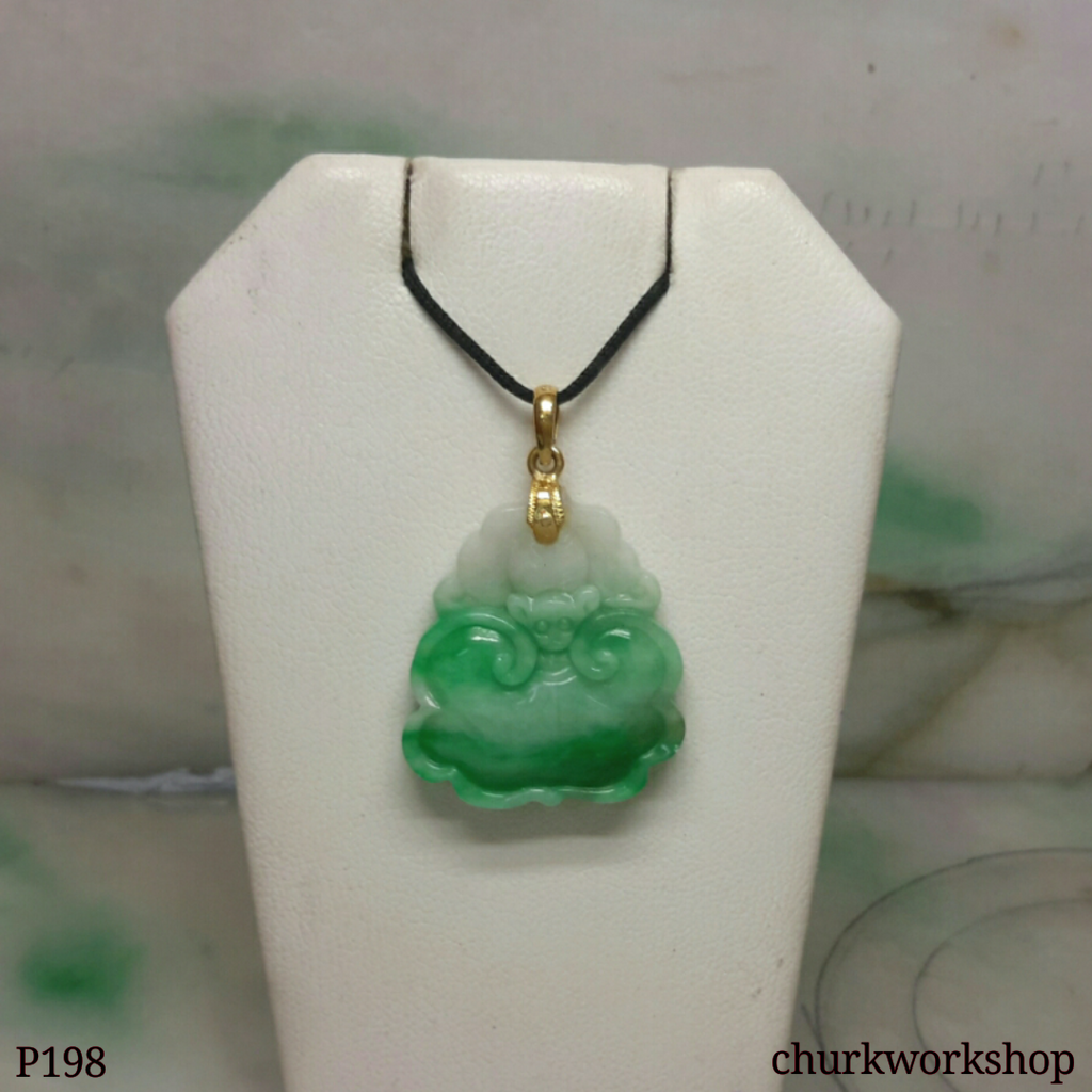 Green jade Bat & Ruyi pendant – Churk Work Shop