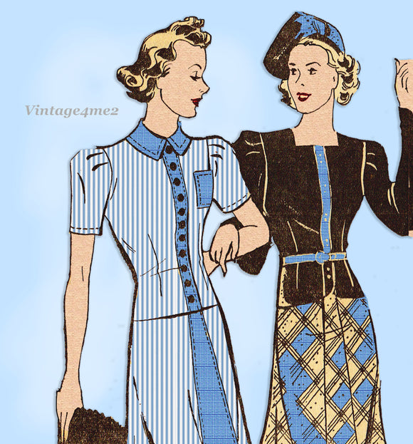 Mail Order 2782: 1930s Misses 2 Piece Suit Size 35 Bust Vintage Sewing ...