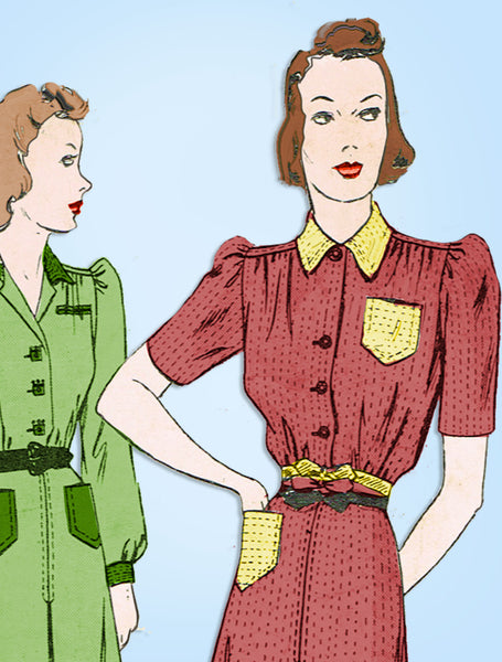 1930s Vintage Butterick Sewing Pattern 8433 Classic Misses Shirtwaist ...