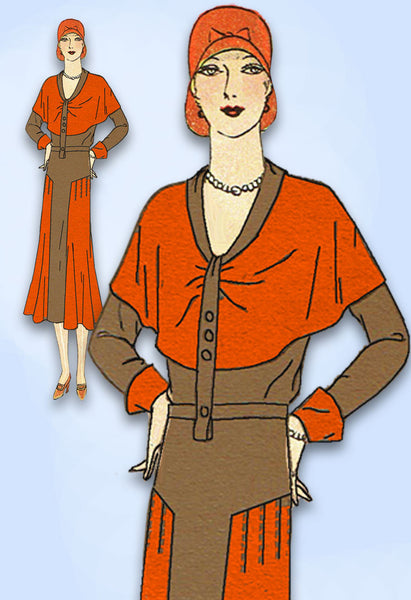 1930s VTG Ladies Home Journal Sewing Pattern 6538 Uncut Misses Street Dress 36 B