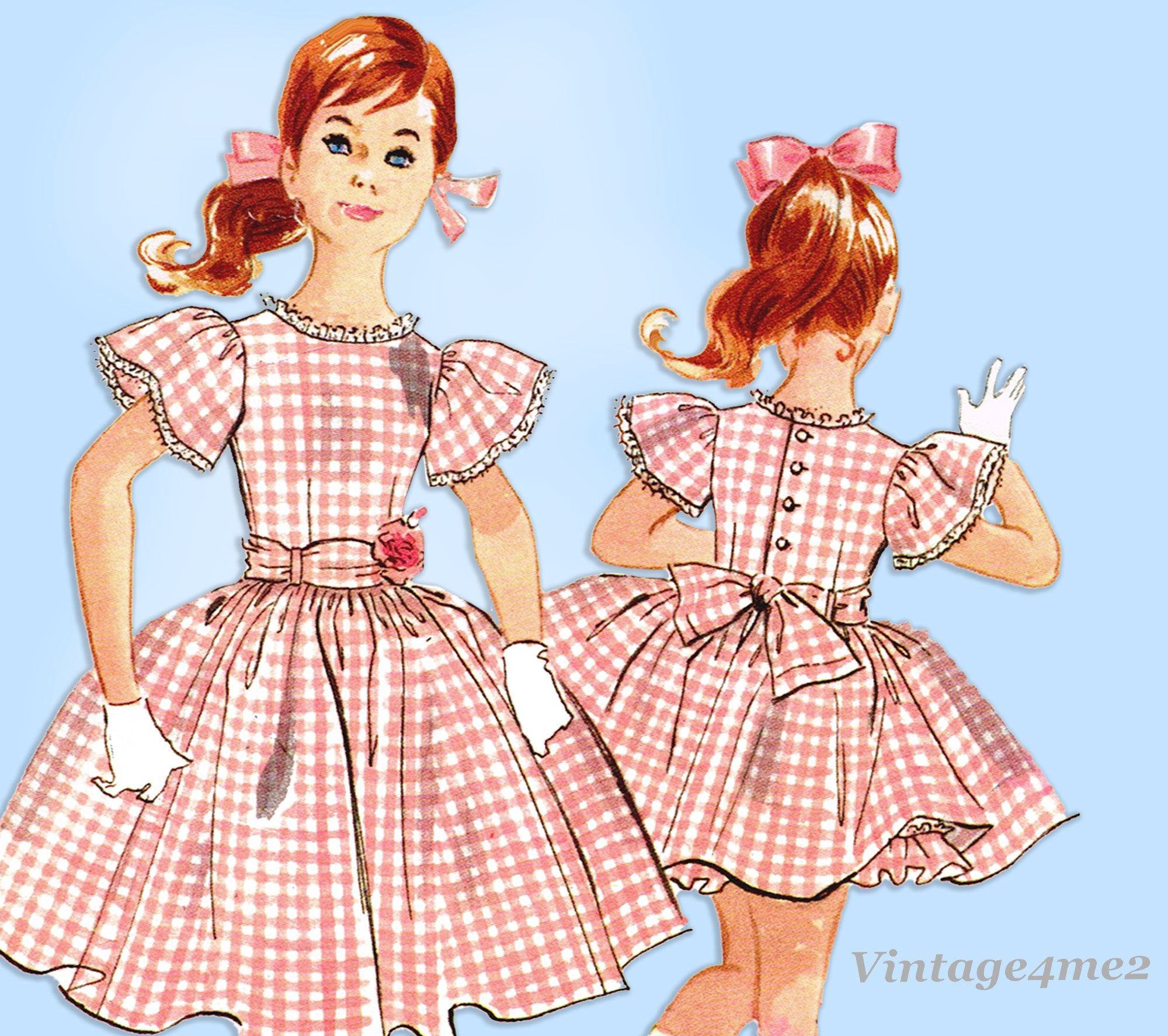 McCall 5162: 1950s Helen Lee Girls Dress Size 6 Vintage Sewing Pattern –  Vintage4me2