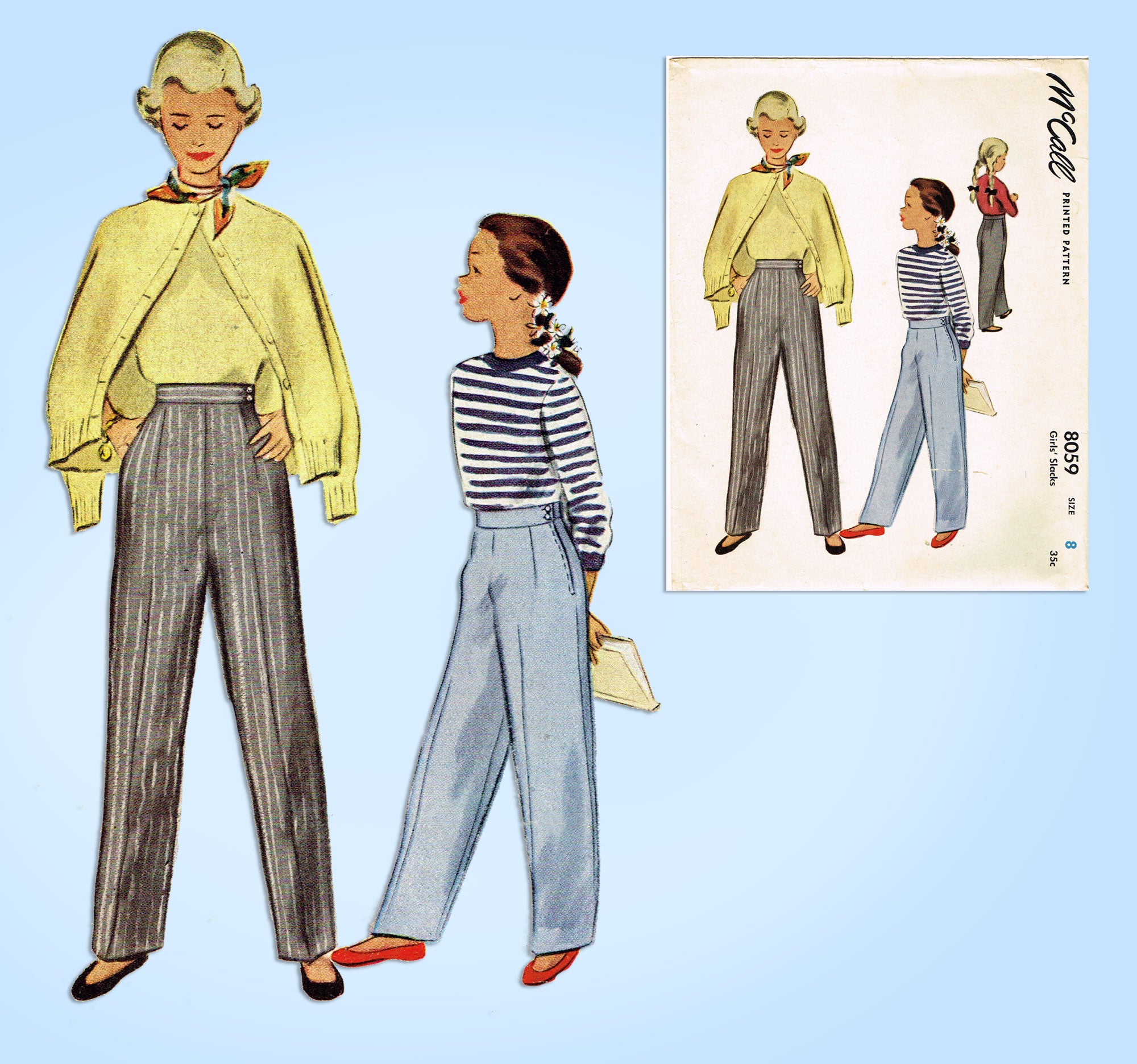 50s fashion for girls pants