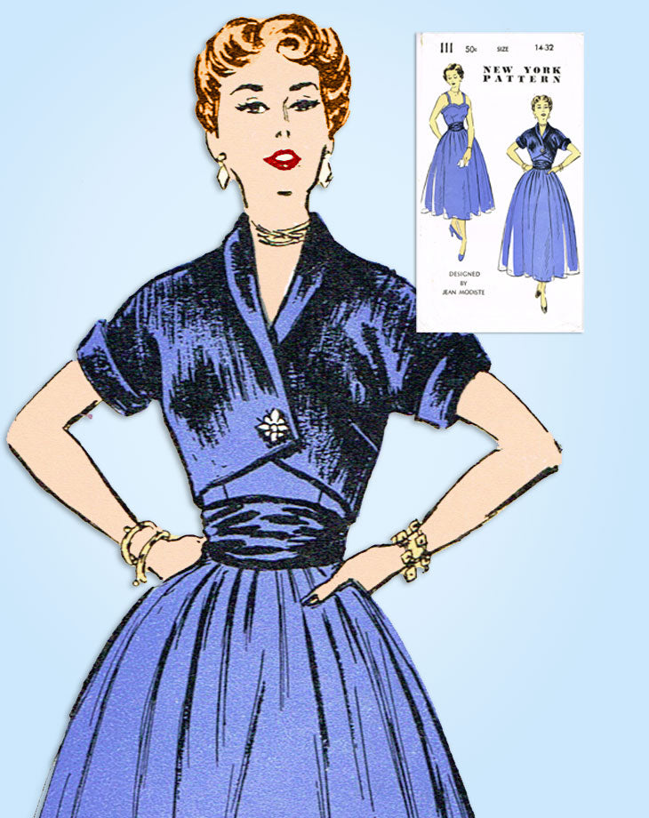 1950s VTG New York Sewing Pattern 111 Misses Designer Cocktail Dress ...