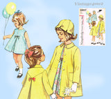 Simplicity 5857: 1960s Cute Uncut Baby Girls Dress & Coat Sz 2 Vintage Sewing Pattern