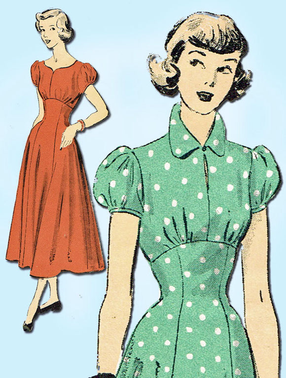 1930s Vintage Advance Sewing Pattern 5120 Uncut Teen Misses Dress 31 B ...