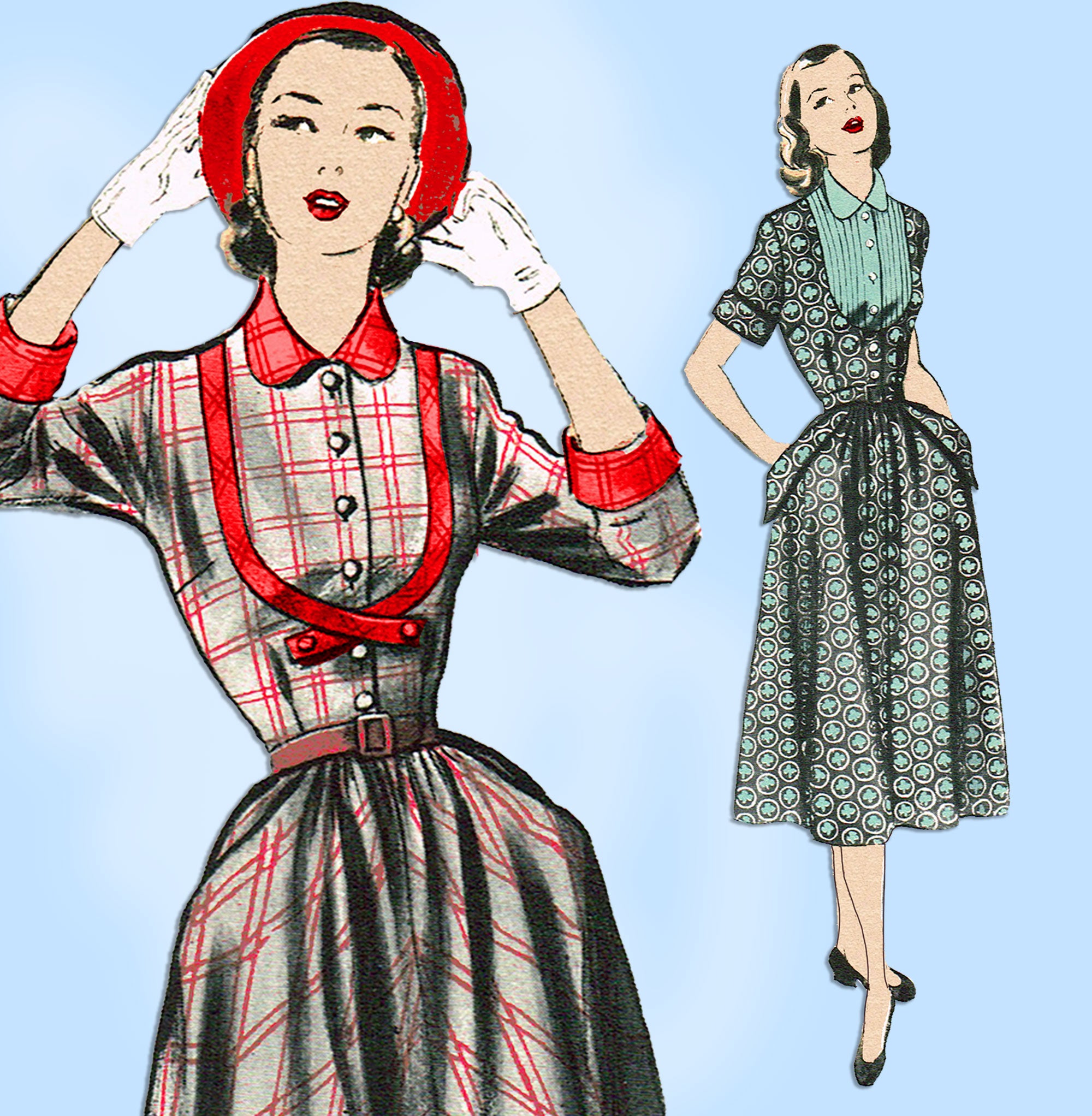 Advance 5868: 1950s Uncut Misses Day Dress Sz 35 B Vintage Pattern ...