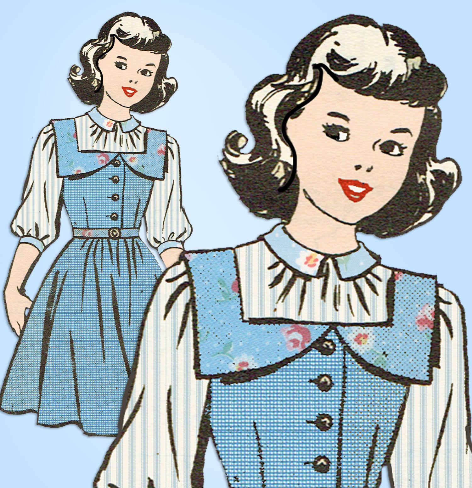 1940s Vintage Mail Order Sewing Pattern 3869 Uncut Toddler Girls Jumpe ...