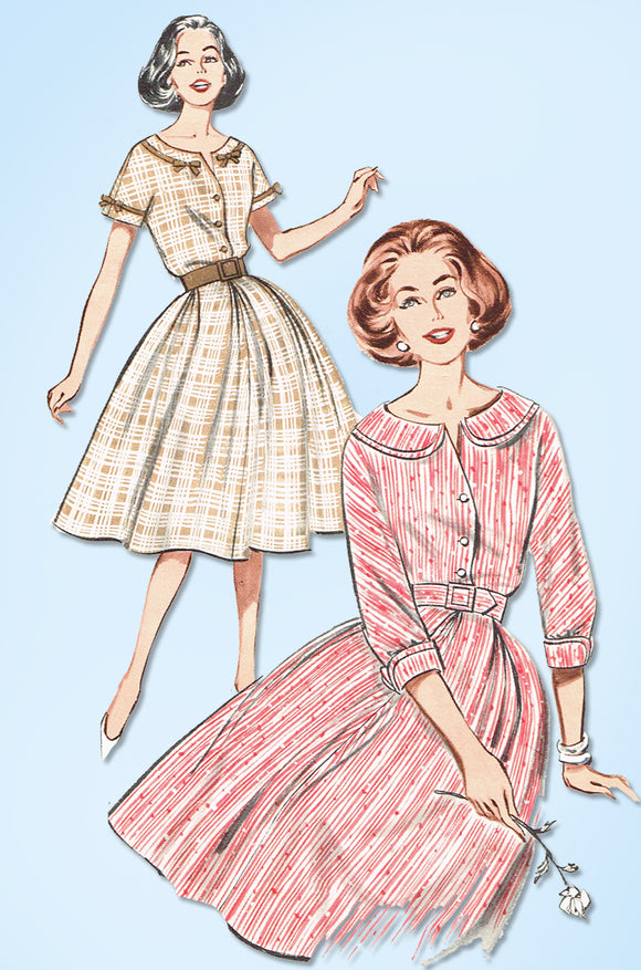 1960s Original Vintage Butterick Pattern 9257 Misses Day Dress Sz 32 B ...