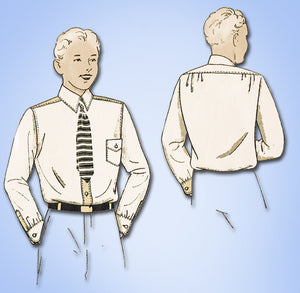 1930s Vintage Du Barry Sewing Pattern 898 Teen Boys Dress Shirt Sz 16 ...